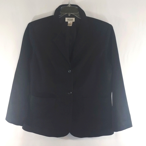 Selene Sport 97% Cotton Fully lined Black Blazer Jacket - Size 12 - Picture 1 of 6
